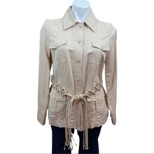 SIGRID OLSEN Women Safari Beige Jacket Petite S